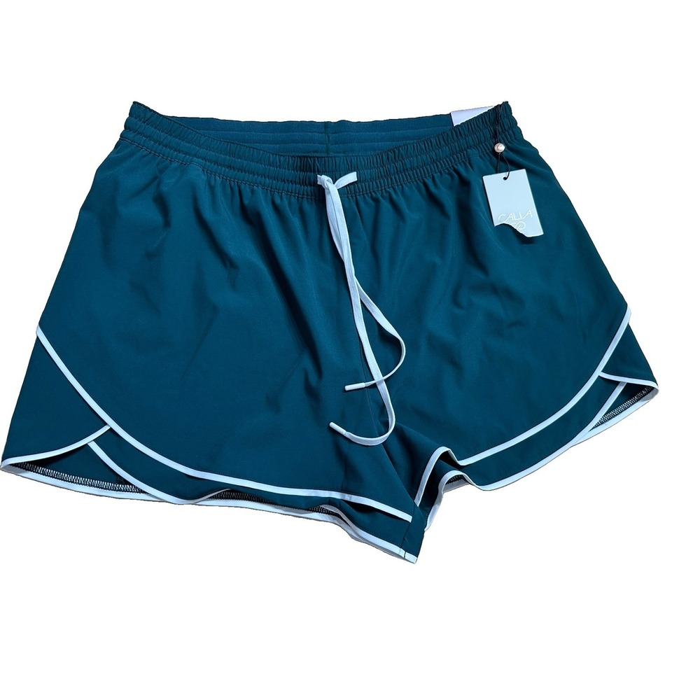 CALIA Women Hunter Green High-Rise Step Up Short Athletic Drawstring Size M